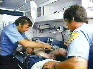 3-D/360 degrees virtual Mayfair ambulance tour. Shows the inside of the TV series ambulance's cab and the medical gear Johnny and Roy use when they transport patients.