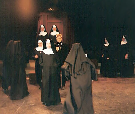 Here I am as a nun again, this time in Do Black Patent Leather Shoes Really Reflect Up? A catholic spoof musical. At college. 